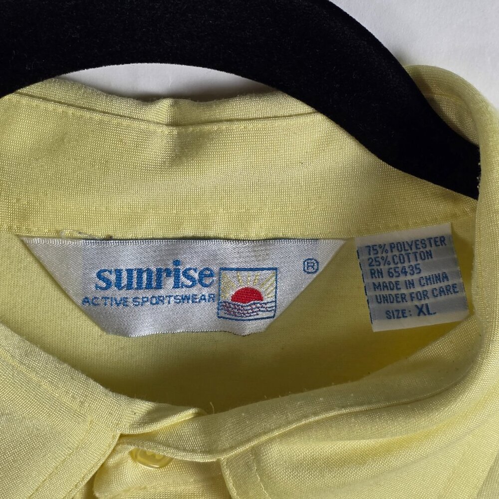 Vintage 80s Sunrise Shrine Clowns Bowling Embroidered Mens XL Yellow Polo Shirt - Picture 3 of 5